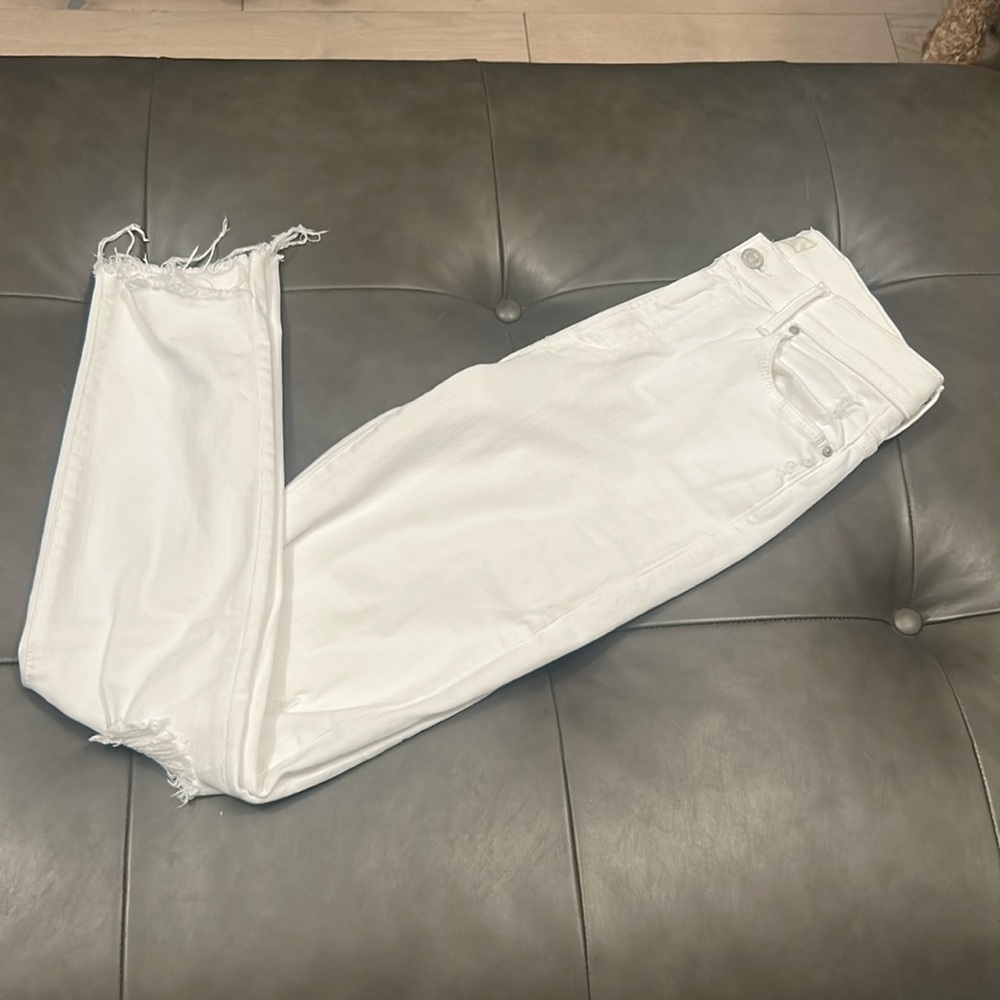 Mother Stunner Zip Ankle Step Fray Jeans